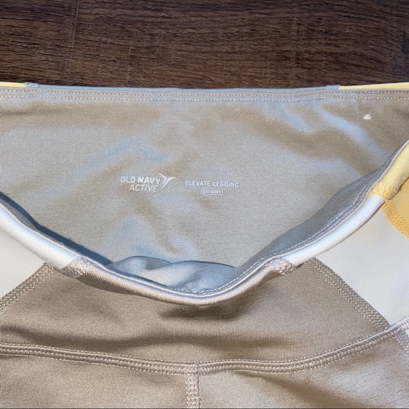 Yellow Abstract Leggings. Active Old Navy. - Picture 2 of 4